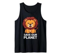 Lindo León Naturaleza Conservación Salva Planeta Hombres Mujeres Niños Camiseta sin Mangas