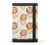 Lindo León pequeño impreso Tri-Fold Carteras bolsillo delantero titular de dinero Clips con tarjeta de crédito de identificación ranuras para hombre mujer, estilo, talla única, Estilo, One size