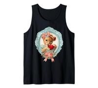 Lindo león San Valentín con corazón Vintage Animal Lover Coquette Camiseta sin Mangas
