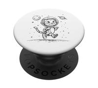 Lindo Leopardo Astronauta Explorador Espacial Viaje felino PopSockets PopGrip Adhesivo