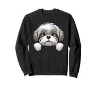 Lindo Lhasa Apso Peeking Puppy Funny Lhasa Apso Dog Lover Sudadera