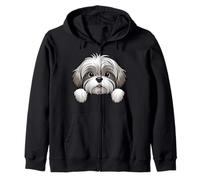 Lindo Lhasa Apso Peeking Puppy Funny Lhasa Apso Dog Lover Sudadera con Capucha
