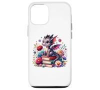 Lindo libro floral para niñas con diseño de dragón Cottagecore Carcasa para iPhone 12/12 Pro