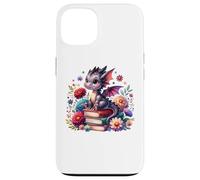 Lindo libro floral para niñas con diseño de dragón Cottagecore Carcasa para iPhone 13