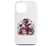 Lindo libro floral para niñas con diseño de dragón Cottagecore Carcasa para iPhone 13 Pro Max