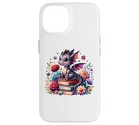 Lindo libro floral para niñas con diseño de dragón Cottagecore Carcasa para iPhone 14