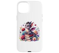 Lindo libro floral para niñas con diseño de dragón Cottagecore Carcasa para iPhone 15 Plus