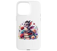 Lindo libro floral para niñas con diseño de dragón Cottagecore Carcasa para iPhone 15 Pro Max