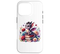 Lindo libro floral para niñas con diseño de dragón Cottagecore Carcasa para iPhone 16 Pro