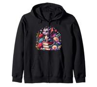 Lindo libro floral para niñas con diseño de dragón Cottagecore Sudadera con Capucha