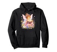 Lindo Libro Hada Lectura Primavera Floral Fantasía Ratón Sudadera con Capucha