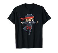 Lindo Little Ninja Cinturón Rojo Karate Kid Warrior Camiseta