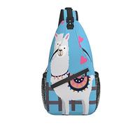 Lindo Llama Alpaca Cross Chest Bag Diagonalmente Sling Mochila Crossbody Bolsa de Hombro Viajes Senderismo Mochilas para Hombres Mujeres