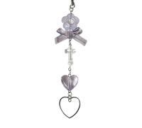 Lindo llavero con cuentas de corazón con lazo para colgar en la bolsa, bolso de mano, para mujer, mochila, bolso, encantador, decoración para colgar en el coche, para mujeres y niñas, Sección 25