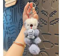 Lindo llavero de felpa de nutria marina de dibujos animados de animales suaves para mujeres y hombres, divertido bolso de mano, mochila, llaveros colgantes, regalos de amigos, 16 x 8 x 5 cm