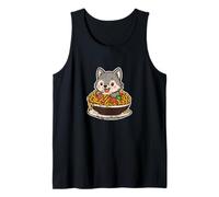 Lindo Lobo Amante de la Pasta espagu Camiseta sin Mangas
