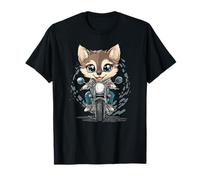 Lindo Lobo Montando Motocicleta Niños Camiseta