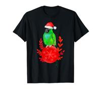 Lindo Loro de Nanday Conure con Sombrero de Papá Noel Camiseta gráfica económica