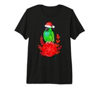 Lindo Loro de Nanday Conure con Sombrero de Papá Noel Camiseta Premium