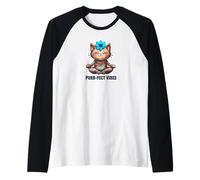 Lindo mandala yoga gato arte ronroneo para almas espirituales Camiseta Manga Raglan
