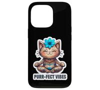 Lindo mandala yoga gato arte ronroneo para almas espirituales Carcasa para iPhone 13 Pro