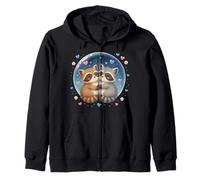 Lindo Mapache Abrazando en Burbuja Estrellada Kawaii Art Gift Sudadera con Capucha