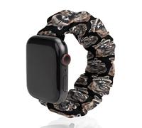 Lindo mapache acuarela novedad correa de reloj elástica compatible con iWatch divertida correa de reloj inteligente para hombres mujeres 38mm/40mm 42mm/44mm, 42mm/44mm, poliéster, sin gemas,