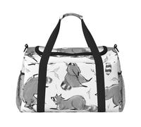Lindo Mapache,Bolsas Deportivas, Bolsos de Viaje Deportivos Cruzados de Mano, Bolsas de Viaje de Gran Capacidad para Mujeres y Hombres.