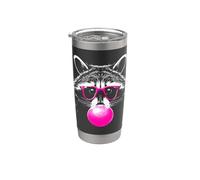 Lindo mapache Bubble Gum y gafas Trash Panda Fur Baby Vaso térmico de acero inoxidable de doble pared