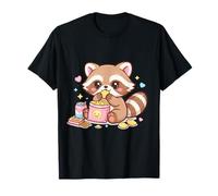 Lindo Mapache Comiendo Aperitivos me Hacen más Agradable Camisa gráfica Camiseta