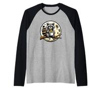 Lindo Mapache Comiendo Fideos Divertidos para Mujeres, Hombres y niños Camiseta Manga Raglan
