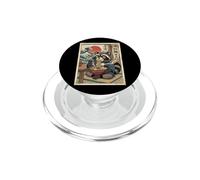 Lindo Mapache Comiendo Fideos Ramen - Estilo japonés Ukiyo-e PopSockets PopGrip para MagSafe