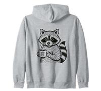 Lindo Mapache con café - Funny Trash Panda Caffeine Lover Sudadera con Capucha