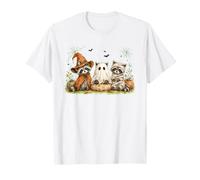 Lindo Mapache Espeluznante Halloween Verde Limo Mapache Mejores Amigos Camiseta