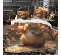 Lindo mapache Funda de Edredón 3 Piezas de poliéster Estampado 3D Cierre de Cremallera Oculta incluye Fundas de Almohada Lavables Animal de acuarela Funda Edredon for familia King（220x240cm）