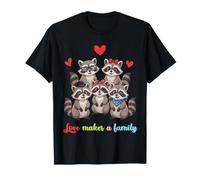 Lindo Mapache Juntos Amor Hace una reunión Familiar Camiseta