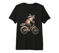 Lindo Mapache Montar Bicicleta niños Divertido Animal Bicicleta Camiseta Premium