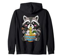 Lindo Mapache Ramen gráfico de Basura Kawaii Panda Estilo Anime Sudadera con Capucha