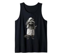 Lindo mapache toalla fumar guiño divertido Camiseta sin Mangas