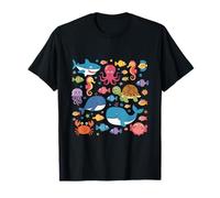Lindo Mar Animales Niños Niños Océano Criaturas Pez Payaso Camiseta