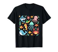 Lindo Mar Animales Niños Niños Océano Criaturas Pez Payaso Camiseta