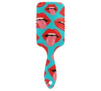 Lindo masaje para el cabello con diseño de dibujos animados para labios azules, masajeador de cabeza para cabello mojado con mango ergonómico cepillo para definir rizos