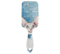 Lindo masajeador de pelo antiestático Cornish Rex Cats Vintage Bathtub diseñado para el cuero cabelludo para cabello corto con mango ergonómico cepillos para cabello