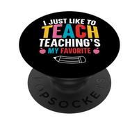 Lindo, me Gusta enseñar, la enseñanza Divertida es mi Favorita PopSockets PopGrip Adhesivo