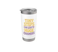 Lindo mensaje positivo pequeños pasos maestros padres niños Vaso térmico de acero inoxidable de doble pared