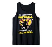 Lindo Mi Hermana Juega Softbol Estoy Aquí Para Los Snacks Camiseta sin Mangas