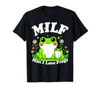 Lindo Milf Hombre Amo Ranas Rana Divertido Anfibio Papá Broma Camiseta