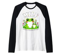 Lindo Milf Hombre Amo Ranas Rana Divertido Anfibio Papá Broma Camiseta Manga Raglan