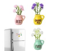 Lindo Mini Florero De Cerámica Imanes De, 3 Piezas De Pegatinas 3D De Flores De Cerámica, Pequeño Florero De Planta 3D para Decoración De Refrigerador, Oficina, Aula, Apartamento, Granja