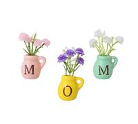 Lindo Mini Florero De Cerámica Imanes De, 3 Piezas De Pegatinas 3D De Flores De Cerámica, Pequeño Florero De Planta 3D para Decoración De Refrigerador, Oficina, Aula, Apartamento, Granja